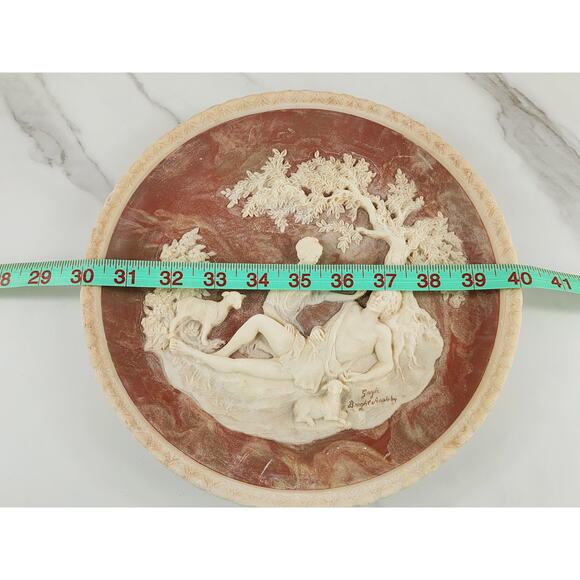 A Thing Of Beauty 3D Plate Wall Decor Gayle Bright Appleby 10" Incolay Stone Vtg - Picture 15 of 16